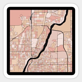 Saskatoon Map Pattern in Soft Pink Pastels Sticker